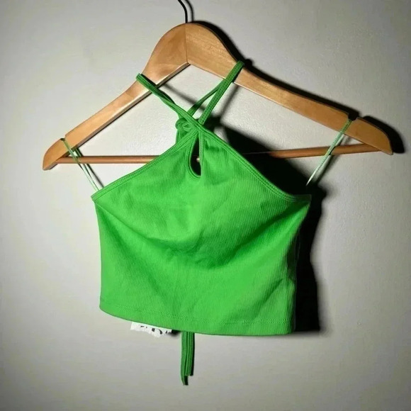 NWT  ZARA green cropped top S - Picture 3 of 7